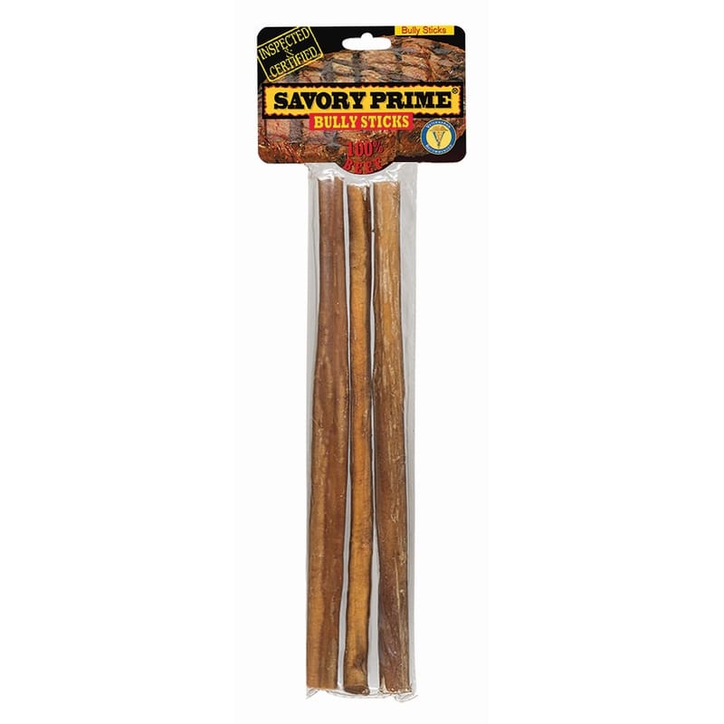 Savory Prime 313 Naturals Beef Grain Free Bully Stick For Dogs 9 in. 3 pk