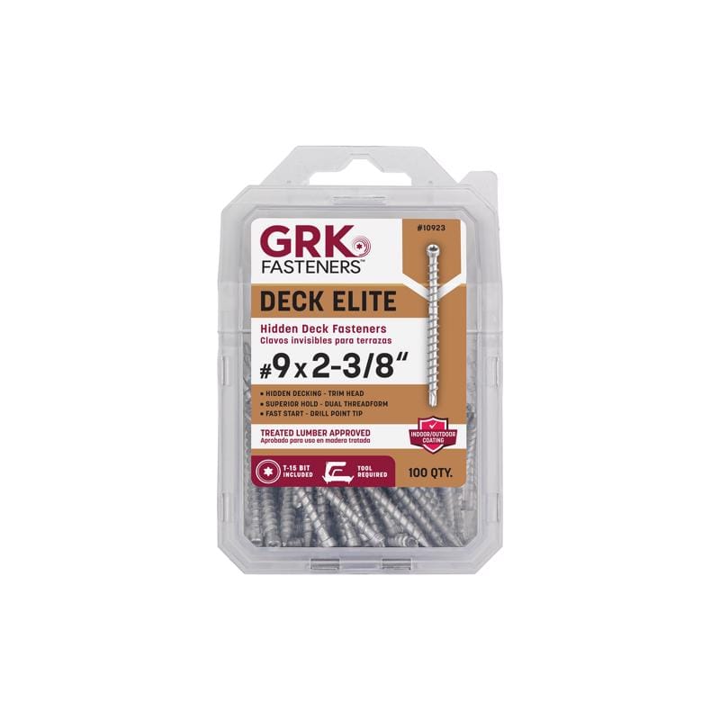 GRK Fasteners 10923 No. 9 in. X 2-3/8 in. L Star Flat Head Deck Screws 100 pk