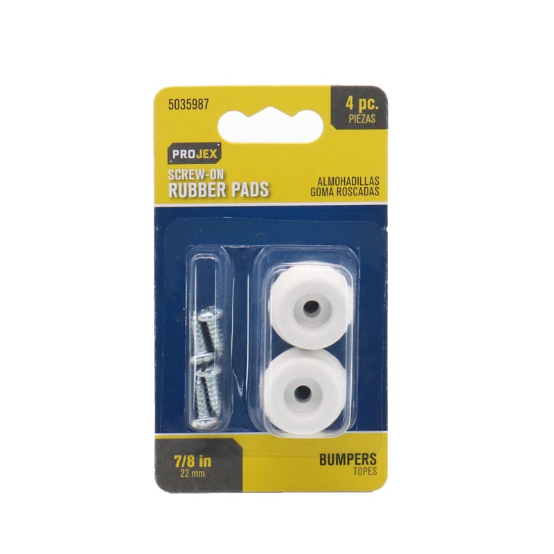 Projex P0119 Rubber Bumper Pad Off-White Round 7/8 in. W 4 pk