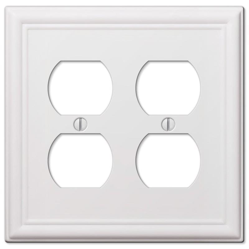 Amerelle 149DDW Chelsea White 2 gang Stamped Steel Duplex Wall Plate 1 pk