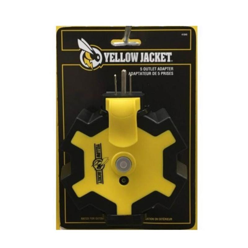 Yellow Jacket 41045001 Grounded 5 outlets Outlet Adapter 1 pk