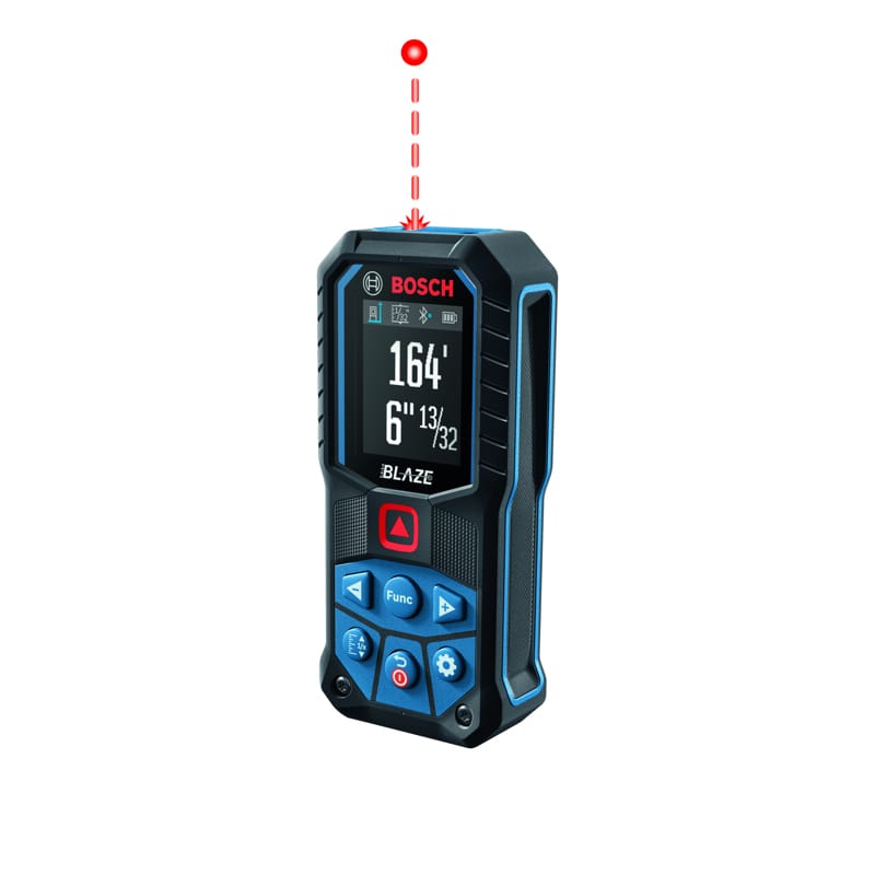 Bosch GLM165-27C BLAZE 2.1 in. L X 1.2 in. W Bluetooth Laser Distance Measurer 165 ft. Black/Blue 5 pc