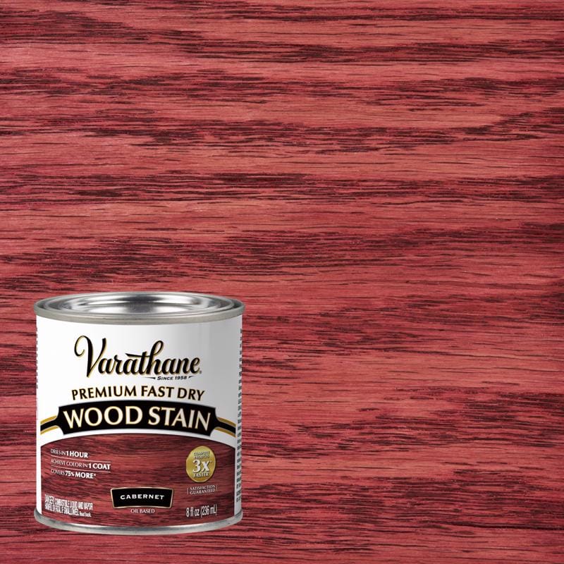 Varathane 262035 Premium Cabernet Oil-Based Fast Dry Wood Stain 1/2 pt