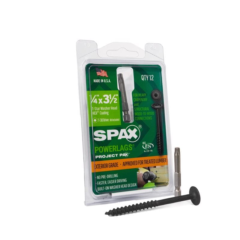 Spax 45818207009043 PowerLag 1/4 in. in. X 3-1/2 in. L T-30 Washer Head Serrated Structural Screws