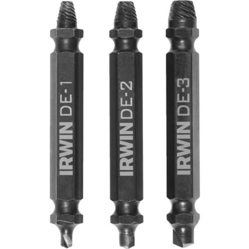 Irwin 1876224 Impact Screw-Grip .15 in. M2 High Speed Steel Double-Ended Screw Extractor 2 in. 3 pc