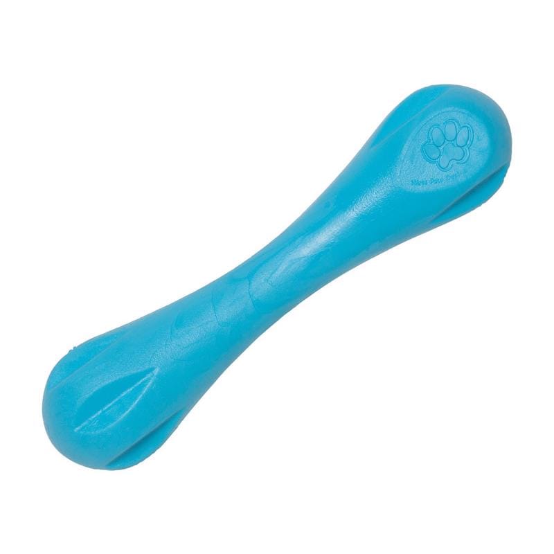 West Paw ZG011AQA Zogoflex For Dog Blue Plastic Hurley Bone Chew Dog Toy Large 1 pk