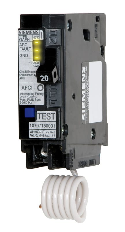Siemens QA120AFC 20 amps Arc Fault Single Pole Circuit Breaker