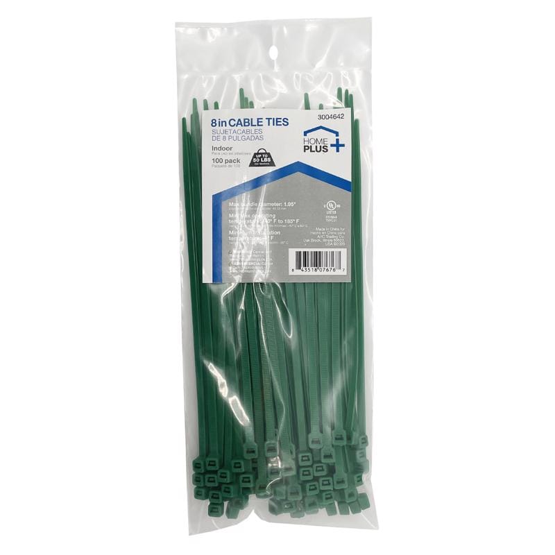 Home Plus LH-S-200-8-GN 8 in. L Green Cable Tie 100 pk