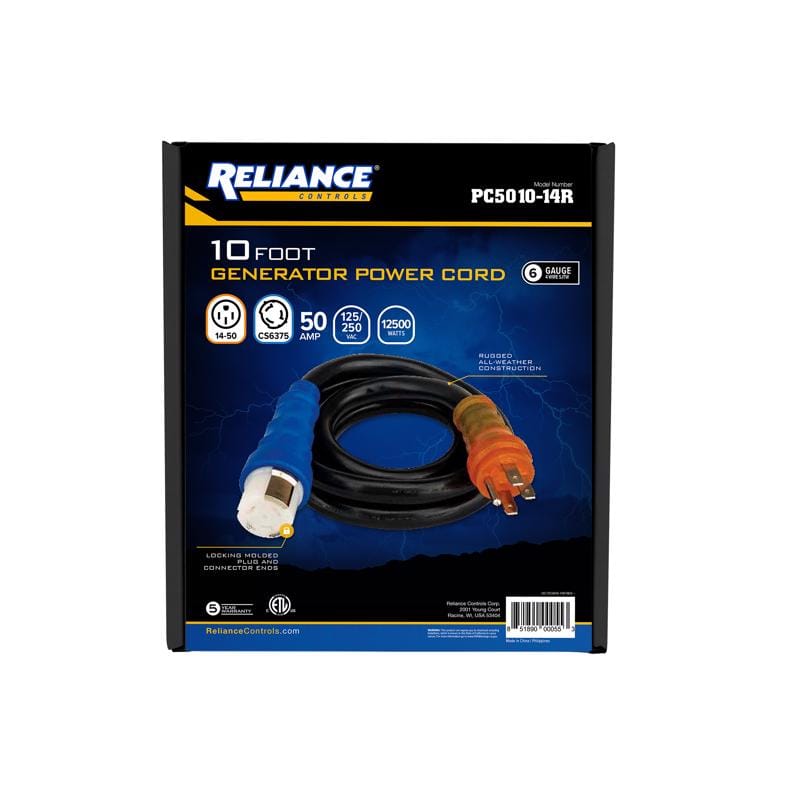 Reliance Controls PC5010-14R 6/3 120/240 V 10 ft. L Generator Power Cord