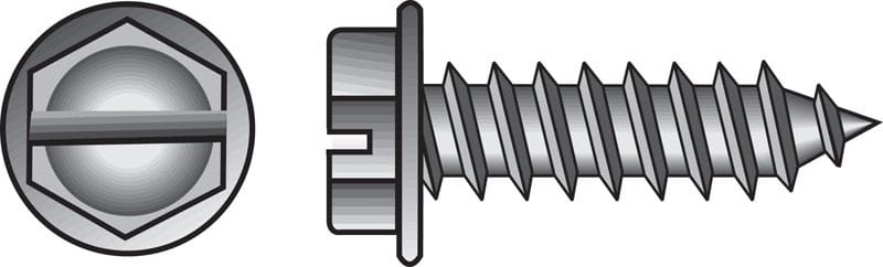 Hillman 70343 No. 14 Ga. X 2 in. L Slotted Hex Head Sheet Metal Screws 100 pk