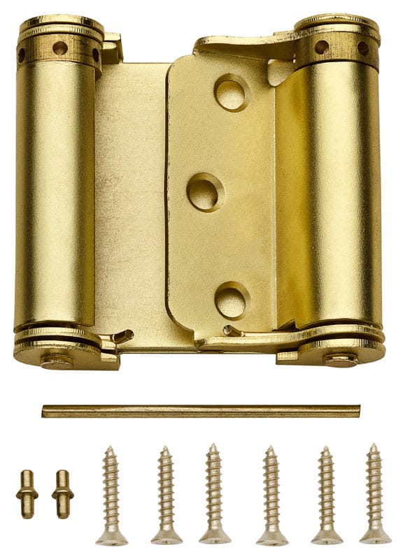 National Hardware N100-049 3 in. L Satin Brass Double-Acting Spring Hinge 1 pk