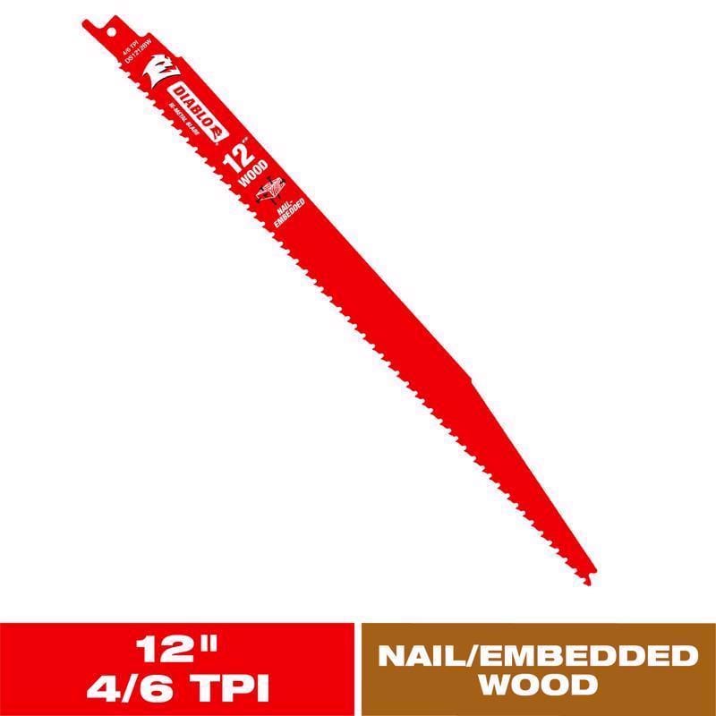 Diablo DS1212BW 12 in. Bi-Metal Reciprocating Saw Blade 4/6 TPI 1 pk