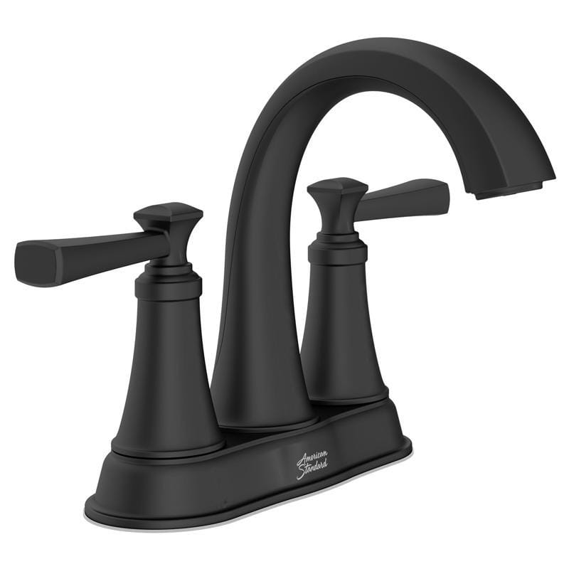 American Standard 1011922430 Glenmere Matte Black Traditional Two-Handle Bathroom Sink Faucet 4 in.