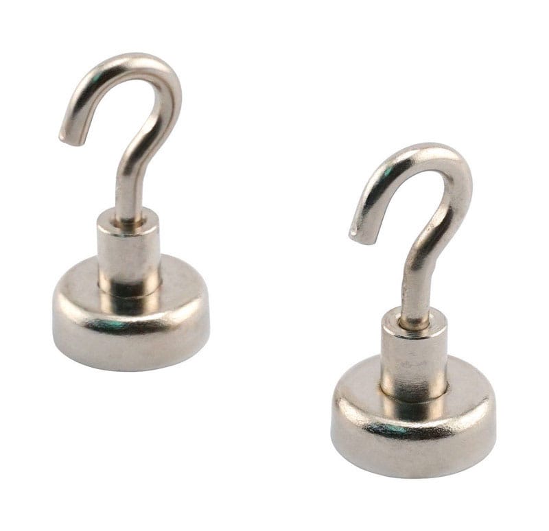 Magnet Source 07632 1.4 in. L X .787 in. W Silver Magnetic Hook 28 lb. pull 2 pc