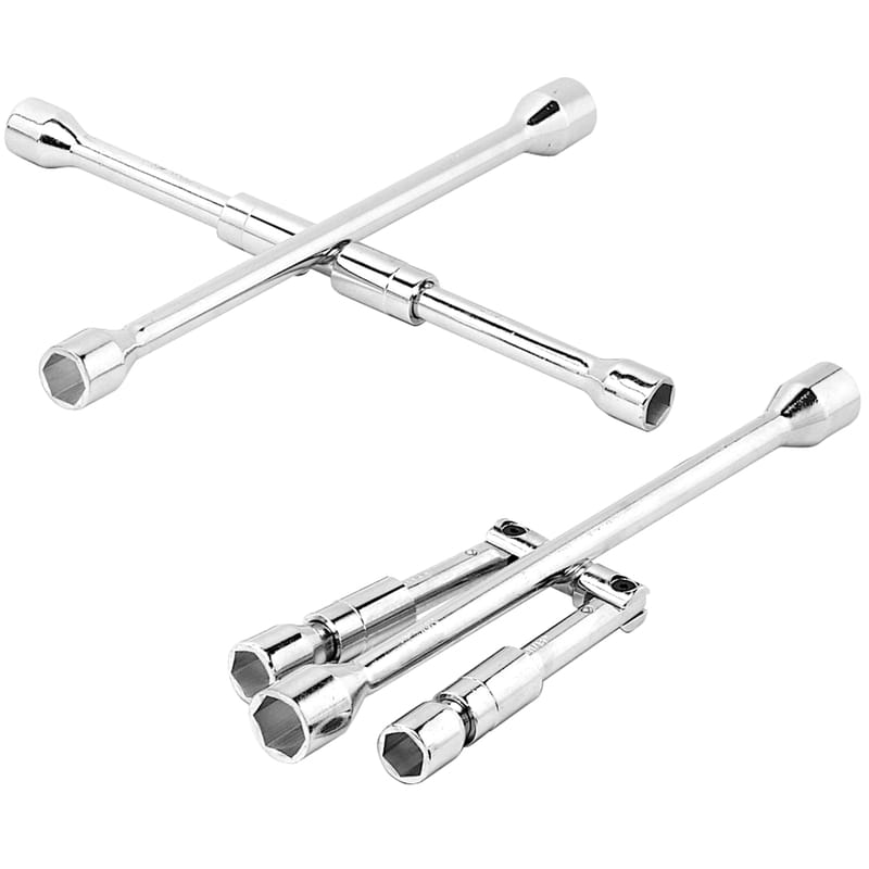 Performance Tool W7 6 Point Metric and SAE 4-Way Folding Lug Wrench 7 in. L 1 pc