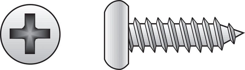 Hillman 0823316 No. 12 Ga. X 1 in. L Phillips Pan Head Sheet Metal Screws 100 pk