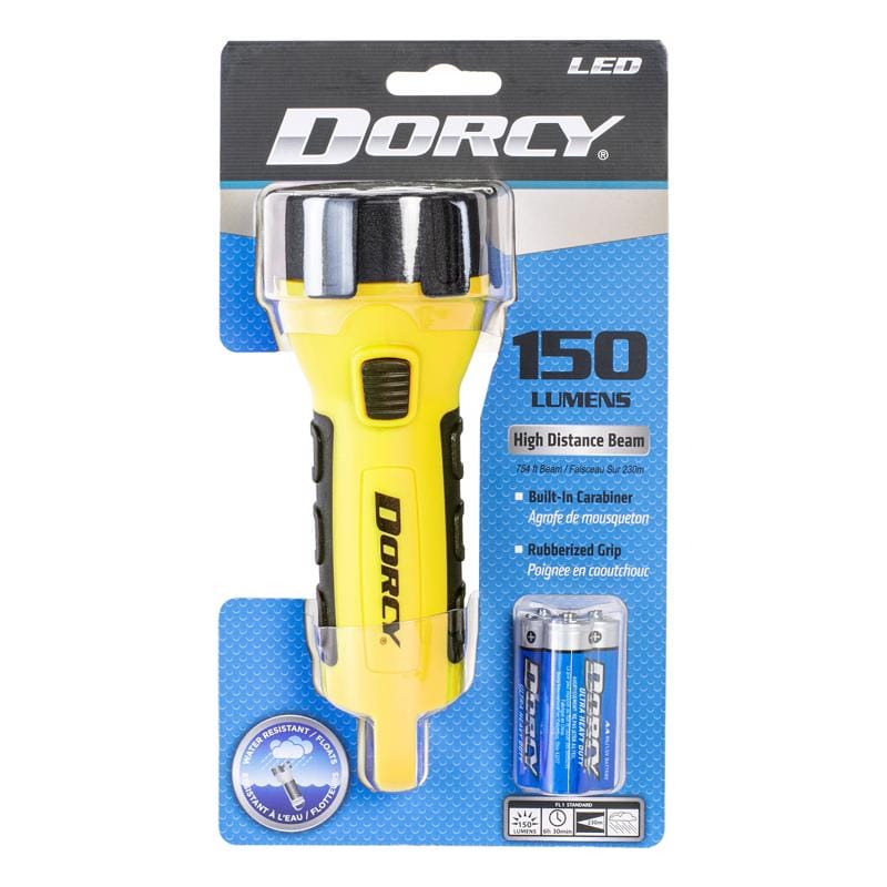 Dorcy 412510 55 lm Black/Yellow LED Flashlight AA Battery