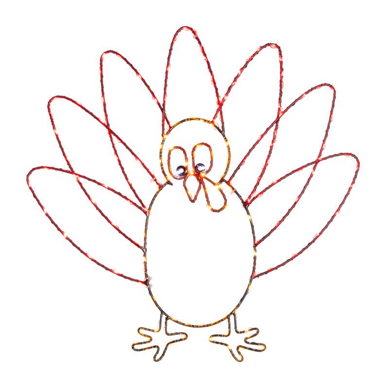 Celebrations 14-03021A Multicolored LED Prelit Turkey Silhouette Window Decor