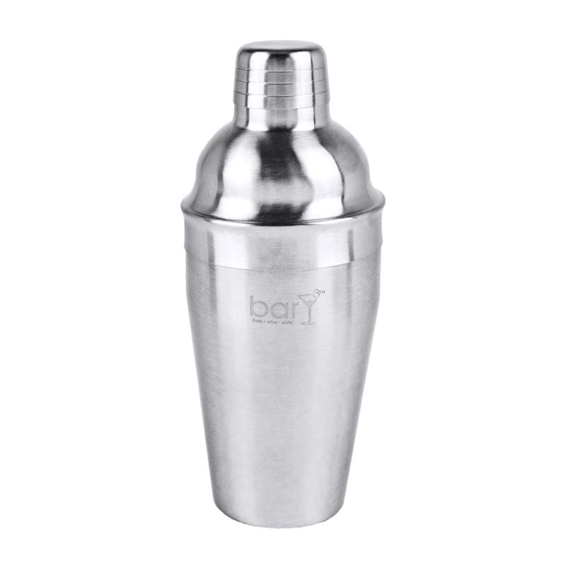 BarY3 BAR-0761 18 oz Silver Stainless Steel Cocktail Shaker with Strainer