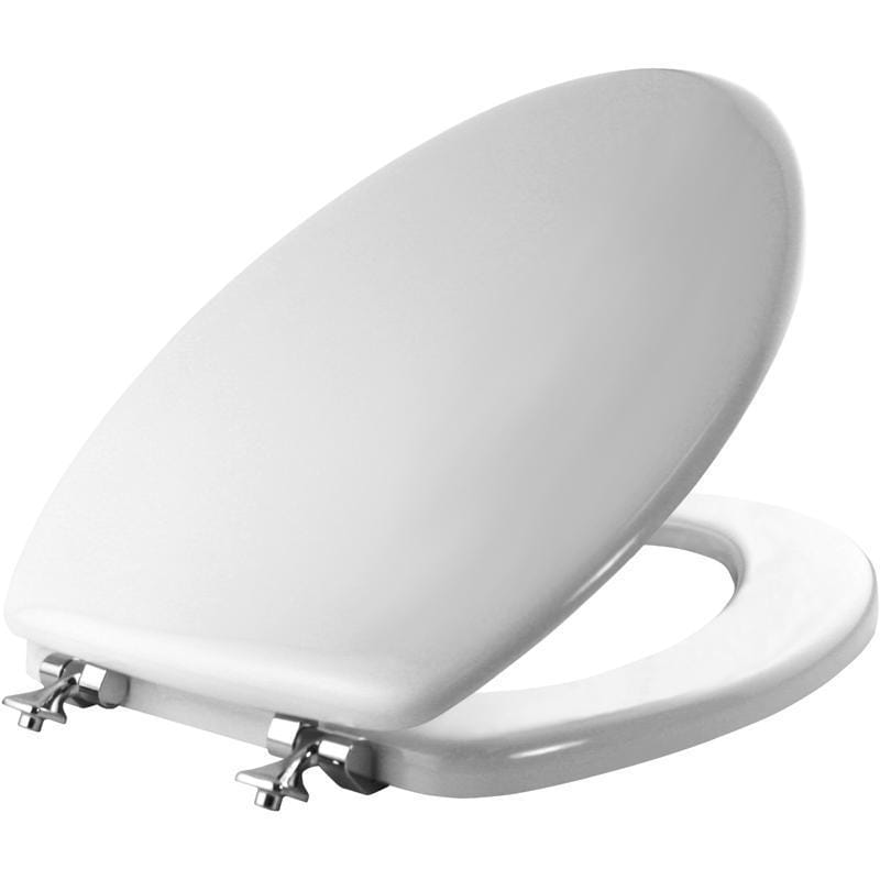 Mayfair BY Bemis 144CP-000 Edgewater Elongated White Enameled Wood Toilet Seat