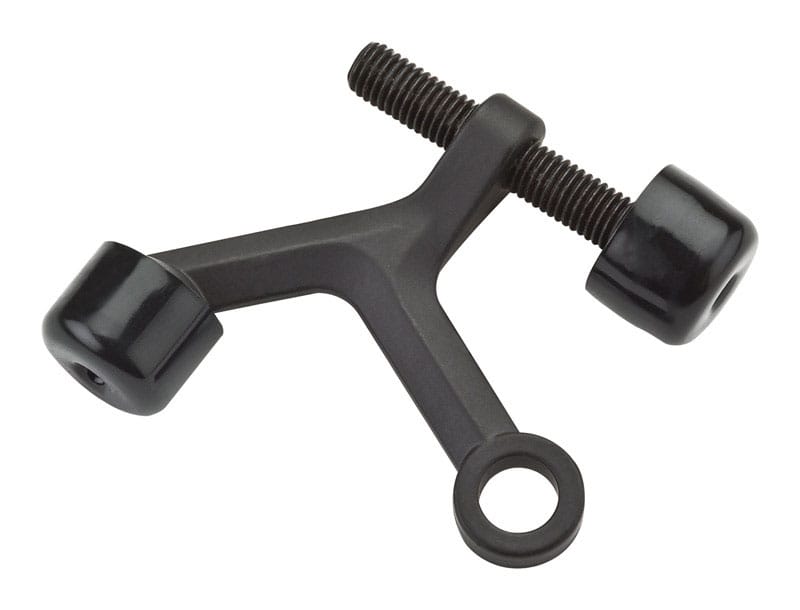 National Hardware N830-123 Zinc Oil Rubbed Bronze Brown Hinge Pin Door Stop Mounts to door .5 in.
