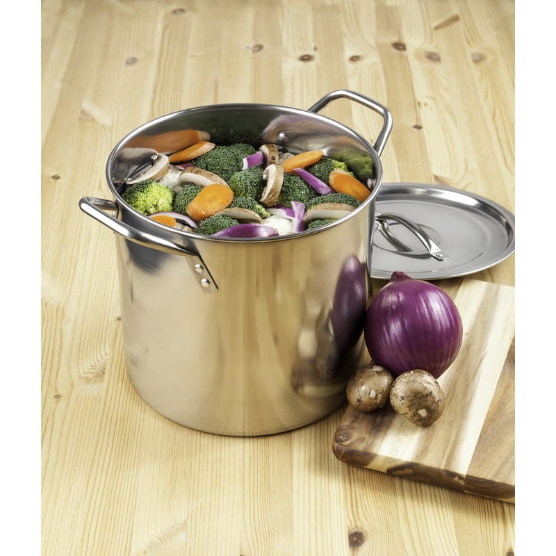 Mcsunley 606 Stainless Steel Stock Pot 9 in. 8 qt Silver