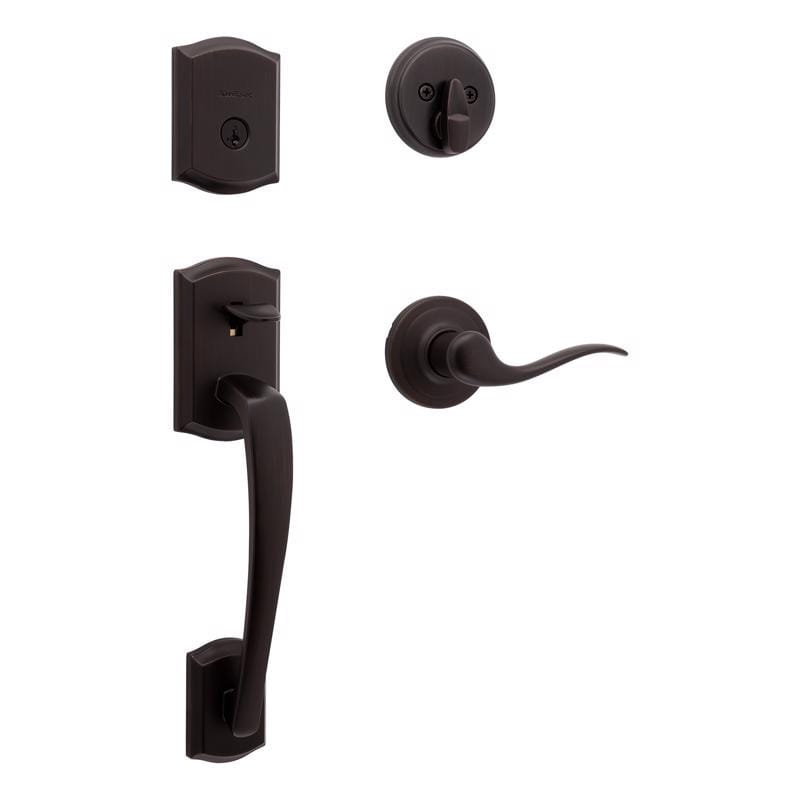 Kwikset 98180-083 Prescott Venetian Bronze Entry Handleset 1.75 in.