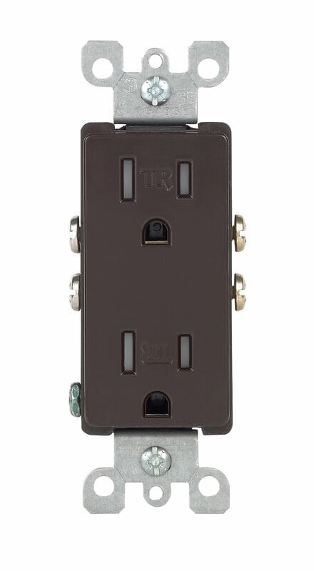 Leviton T5325-D Decora 15 amps 125 V Duplex Brown Outlet 5-15R 1 pk