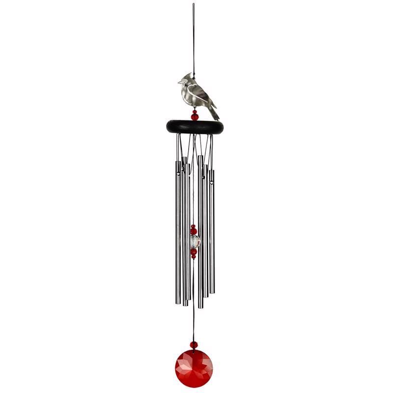 Woodstock Chimes WFCRD Signature Collection Silver Aluminum/Wood 18 in. Crystal Cardinal Wind Chime