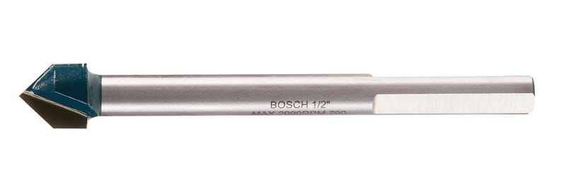Bosch GT600 1/2 in. X 4 in. L Carbide Tipped Glass and Tile Bit 3-Flat Shank 1 pc