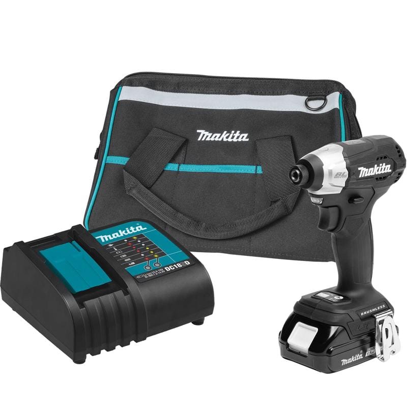 Makita XDT18SY1B 18V LXT Sub-Compact 1.5 amps 1/4 in. Cordless Brushless Compact Impact Driver Kit (Battery &