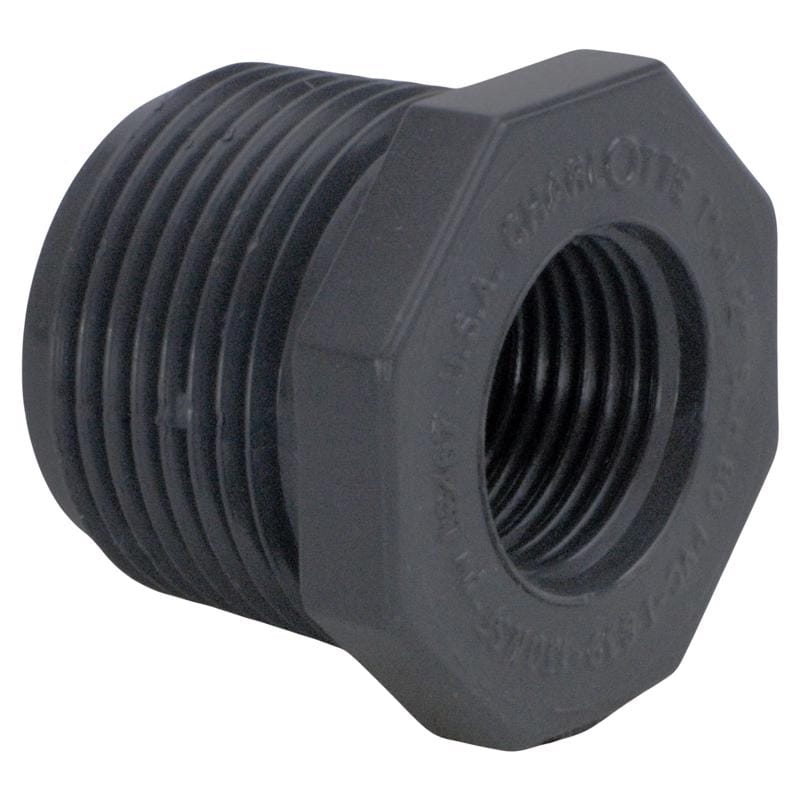 Charlotte Pipe PVC82002200 Schedule 80 1 in. MPT X 1/2 in. D FPT PVC 1-1/4 in. Reducing Bushing 1 pk