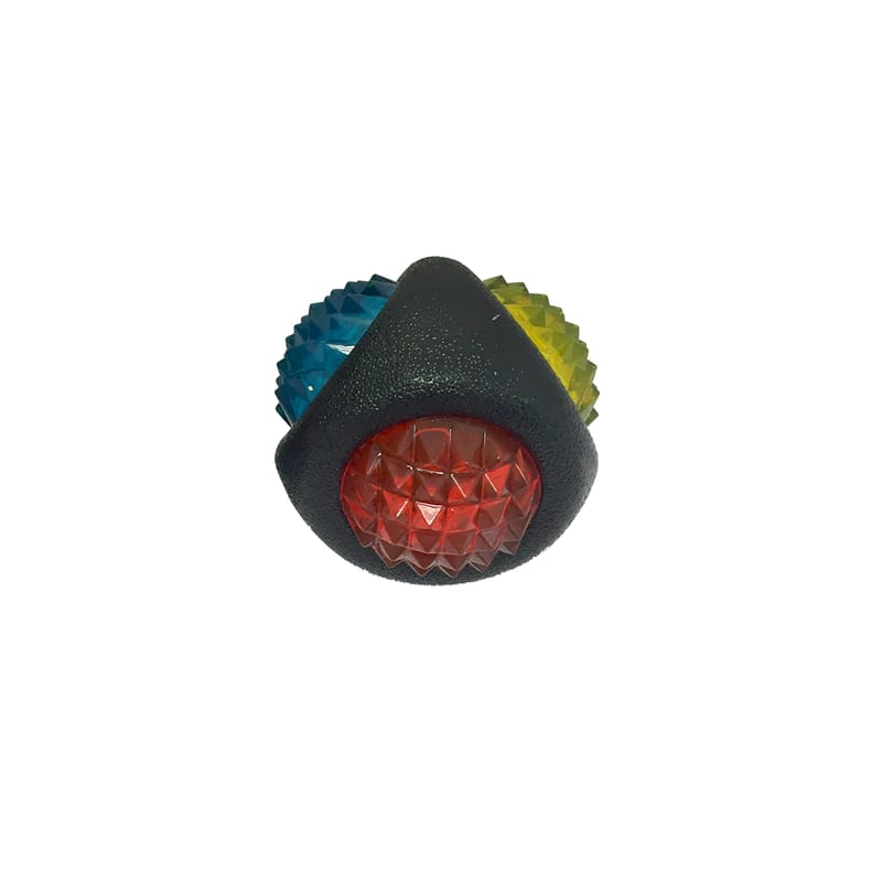 Multipet 51131-12 Doglucent For Dog Assorted TPR Dental Diamond Ball Dog Toy 1 pk