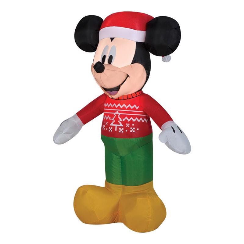 Disney 110651 Gemmy Disney LED Clear Mickey Mouse in Christmas Sweater 42.13 in. Inflatable