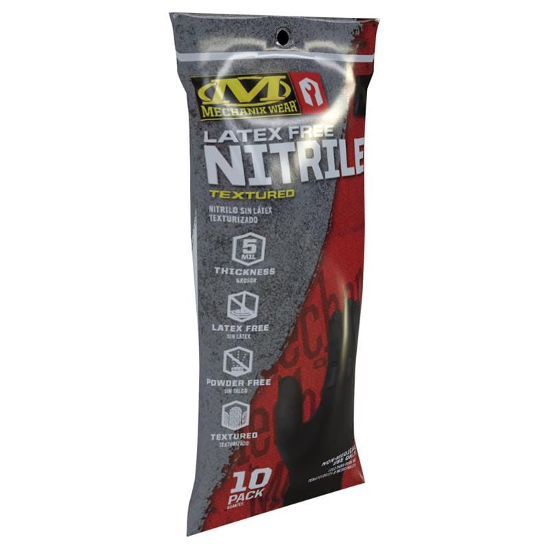 Mechanix Wear D03-05-010-010 Indoor/Outdoor Disposable Work Gloves Black L 10 pk