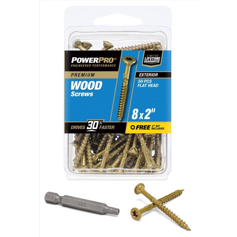 Hillman 42479V4 Power Pro No. 8 Ga. X 2 in. L Bronze Star Flat Head Exterior Deck Screws 50 pk