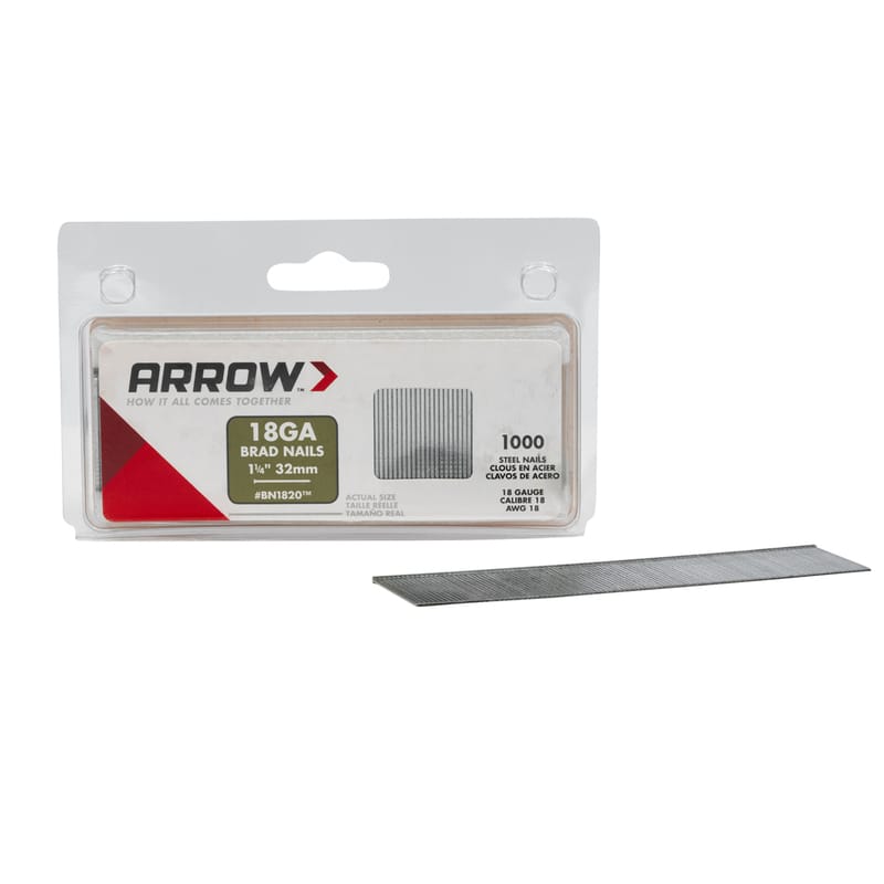 Arrow BN1820CS BN18 18 Ga. X 1-1/4 in. L Galvanized Steel Brad Nails 1000 pk 0.65 lb