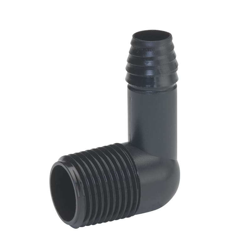 B&K 169-528 1/2 in. Barb each X 1/2 in. D MPT Poly Elbow 1 pk