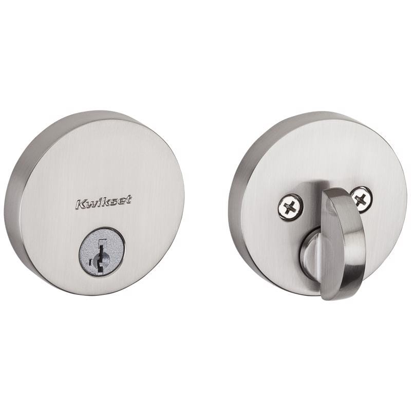 Kwikset 92580-016 SmartKey Satin Nickel Zinc Single Cylinder Deadbolt