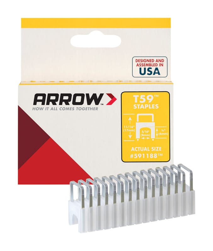 Arrow 591188 T59 5/16 in. W X 11/16 in. L 18 Ga. Wide Crown Insulated Staples 300 pk