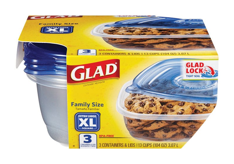 Glad BBP35097 104 oz oz Clear Food Storage Container 3 pk