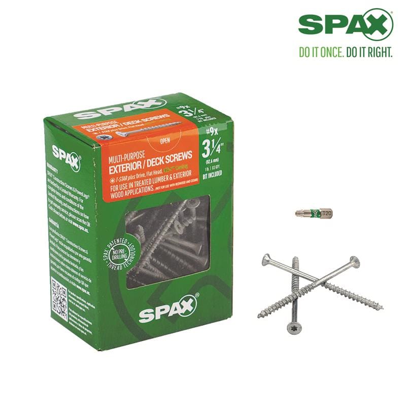 Spax 4191670450804 Multi-Material No. 9 Label X 3 1/4 in. L T-20+ Flat Head Serrated Construction Screws
