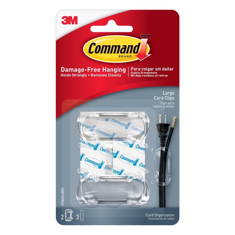 3M 17303CLRES Command 0.5 in. L Clear Plastic Cord Clips