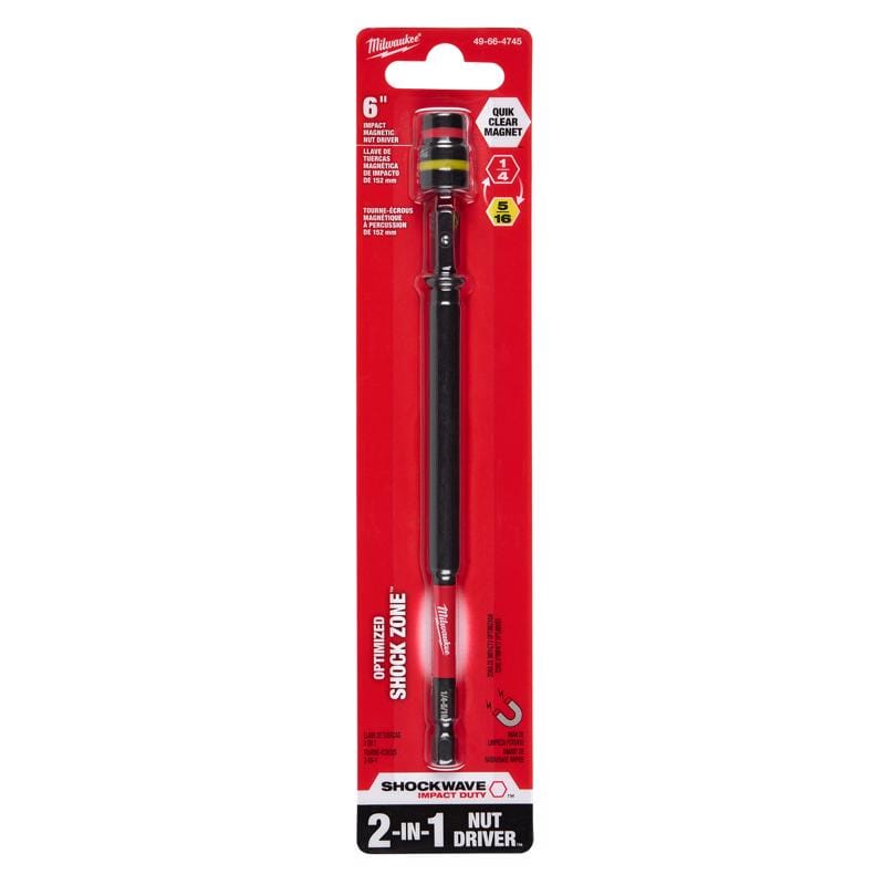 Milwaukee 49-66-4745 Shockwave 6 in. L Steel 2-in-1 Magnetic Nut Driver 1 each