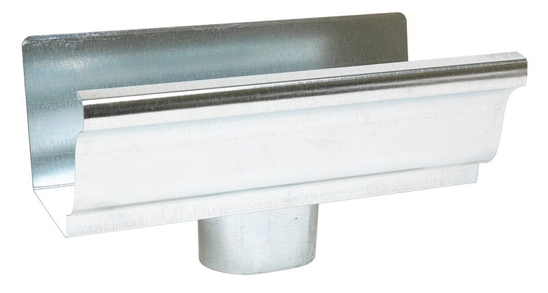 Amerimax 15010 4 in. H X 4 in. W X 8 in. L Metallic Galvanized Steel K Gutter End with Drop