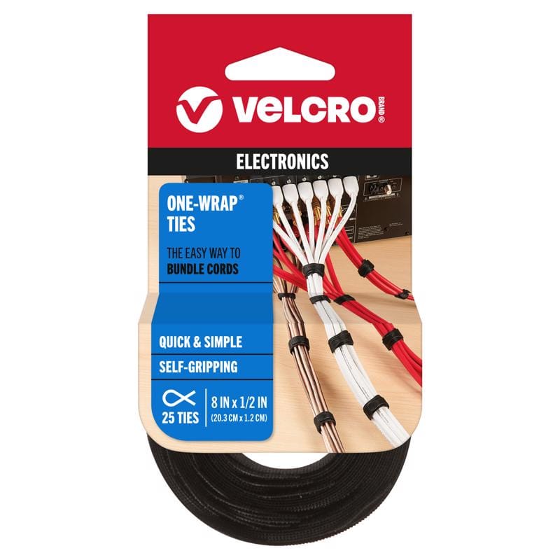 Velcro Brand 90927 Medium Nylon Ties 8 in. L 25 pk