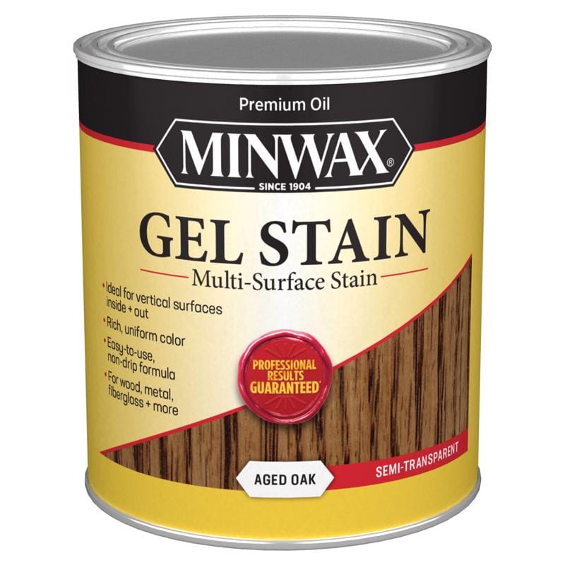 Minwax 66020000 Gel Stain Semi-Transparent Aged Oak Oil-Based Gel Stain 1 qt