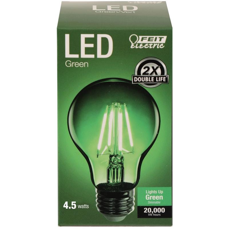 Feit A19/TG/LED A19 E26 (Medium) Filament LED Bulb Green 30 Watt Equivalence 1 pk