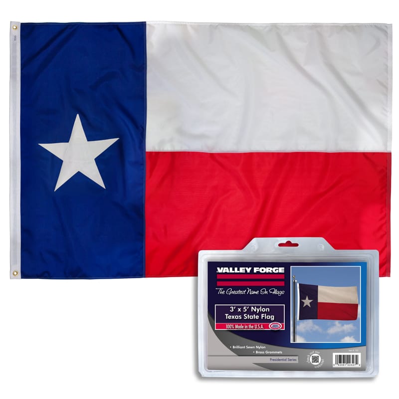 Valley Forge TX3 Texas State Flag 36 in. H X 60 in. W