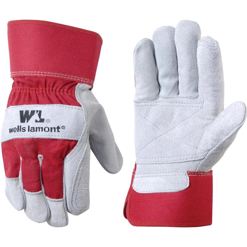 Wells Lamont 4050 Men's Outdoor Palm Work Gloves Red L 1 pair